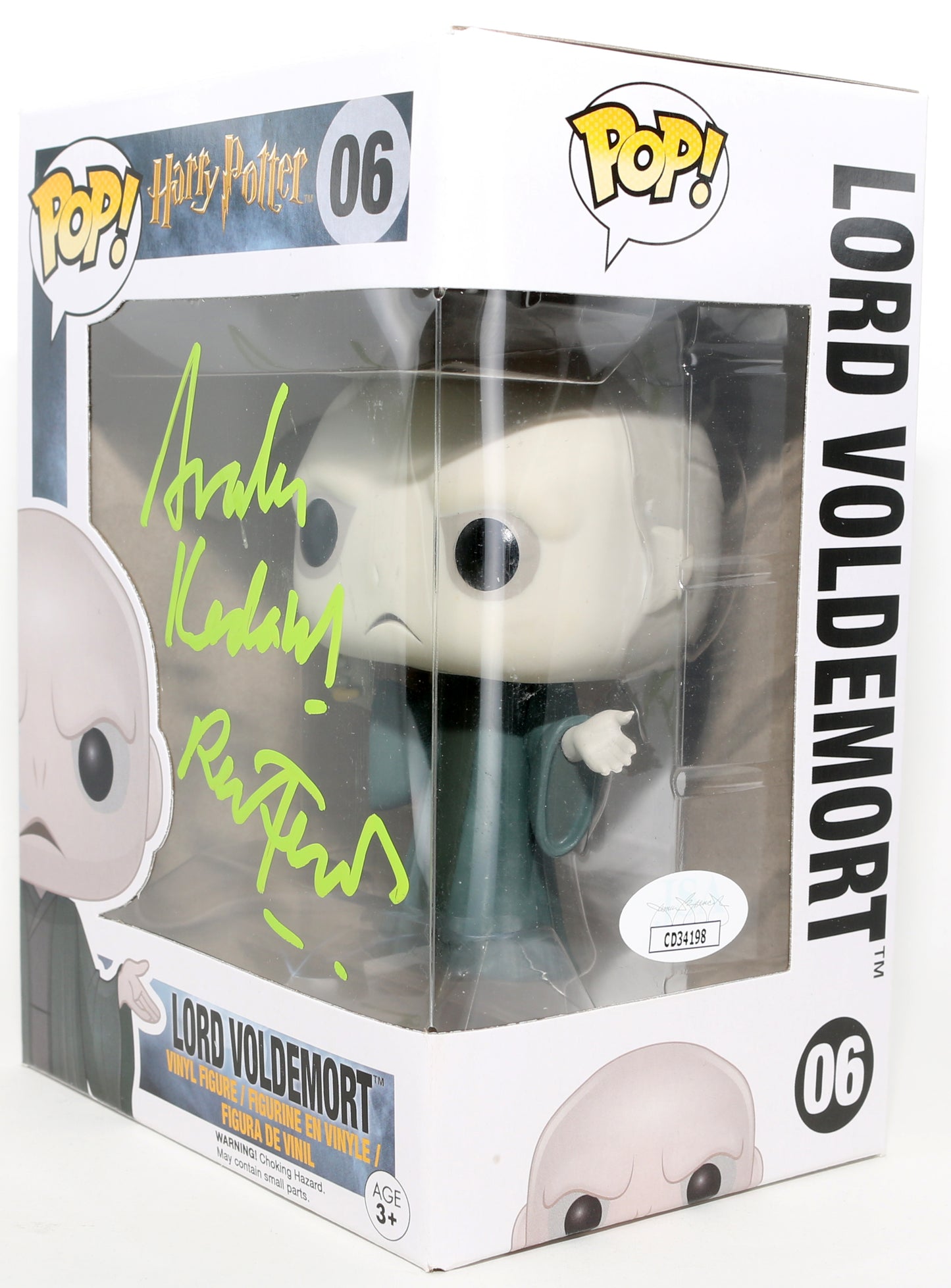 
                  
                    Ralph Fiennes as Lord Voldemort in Harry Potter (JSA) Signed Funko POP! #06 with Quote
                  
                