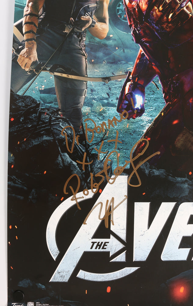 
                  
                    Avengers 22x34 Poster Cast Signed by Robert Downey Jr., Chris Evans, Chris Hemsworth, Mark Ruffalo, Jeremy Renner, Paul Bettany, Tom Hiddleston, Clark Gregg, Cobie Smulders, Samuel L. Jackson, & Stan Lee
                  
                