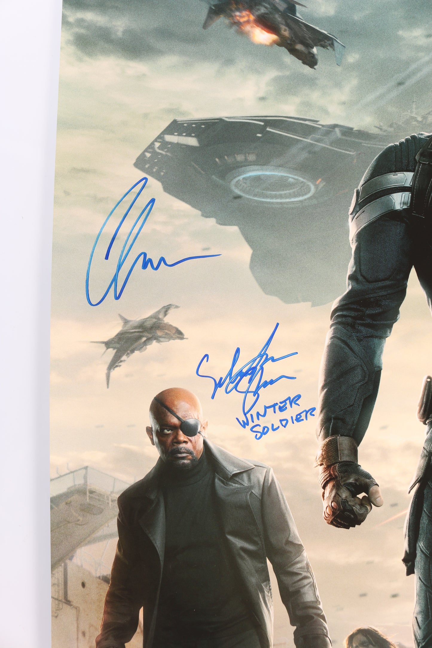 
                  
                    Captain America: The Winter Soldier 27x40 Poster (Celebrity Authentics) Cast Signed by Chris Evans, Sebastian Stan, Anthony Mackie, and Hayley Atwell with Character Names
                  
                