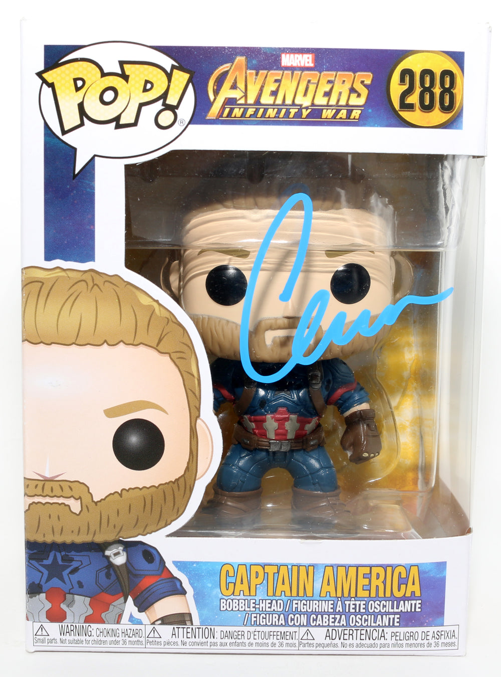 Chris Evans as Captain America in Avengers: Infinity War Signed Funko POP! #288
