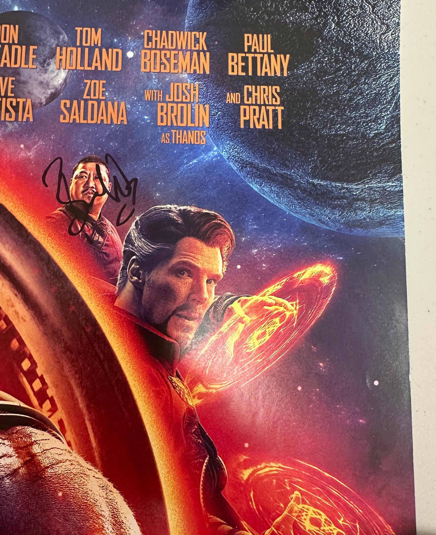 
                  
                    Avengers: Infinity War 27x40 Poster Signed by Robert Downey Jr., Chris Evans, Chris Pratt, Chris Hemsworth, Karen Gillan, Pom Klementieff, Benedict Wong, & Chadwick Boseman
                  
                