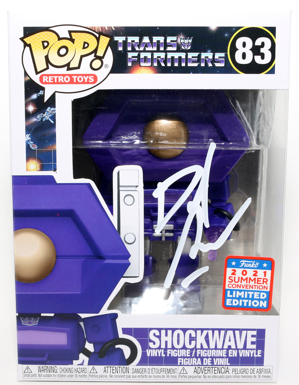 David Sobolov as Shockwave in Transformers 2021 Summer Convention Limited Edition (JSA) Signed Funko POP! #83