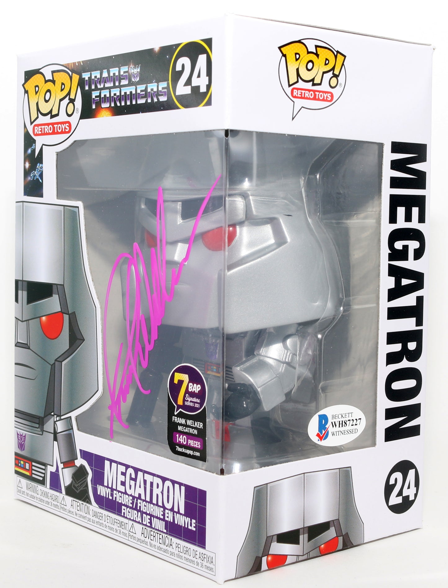 
                  
                    Frank Welker as Megatron in Transformers 7 BAP Signature Series (Beckett Witnessed) Signed Funko POP! #24
                  
                