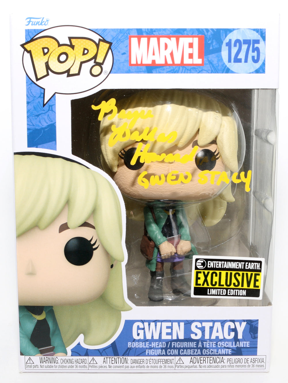 Bryce Dallas Howard as Gwen Stacy in Spider-Man 3 Entertainment Earth Exclusive (Beckett) Signed Funko POP! #1275 with Character Name