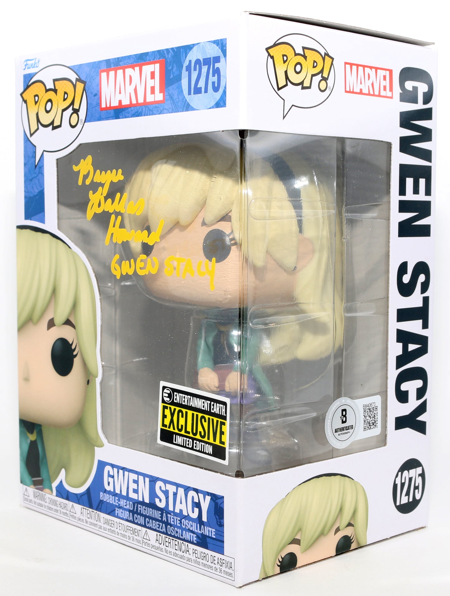 
                  
                    Bryce Dallas Howard as Gwen Stacy in Spider-Man 3 Entertainment Earth Exclusive (Beckett) Signed Funko POP! #1275 with Character Name
                  
                