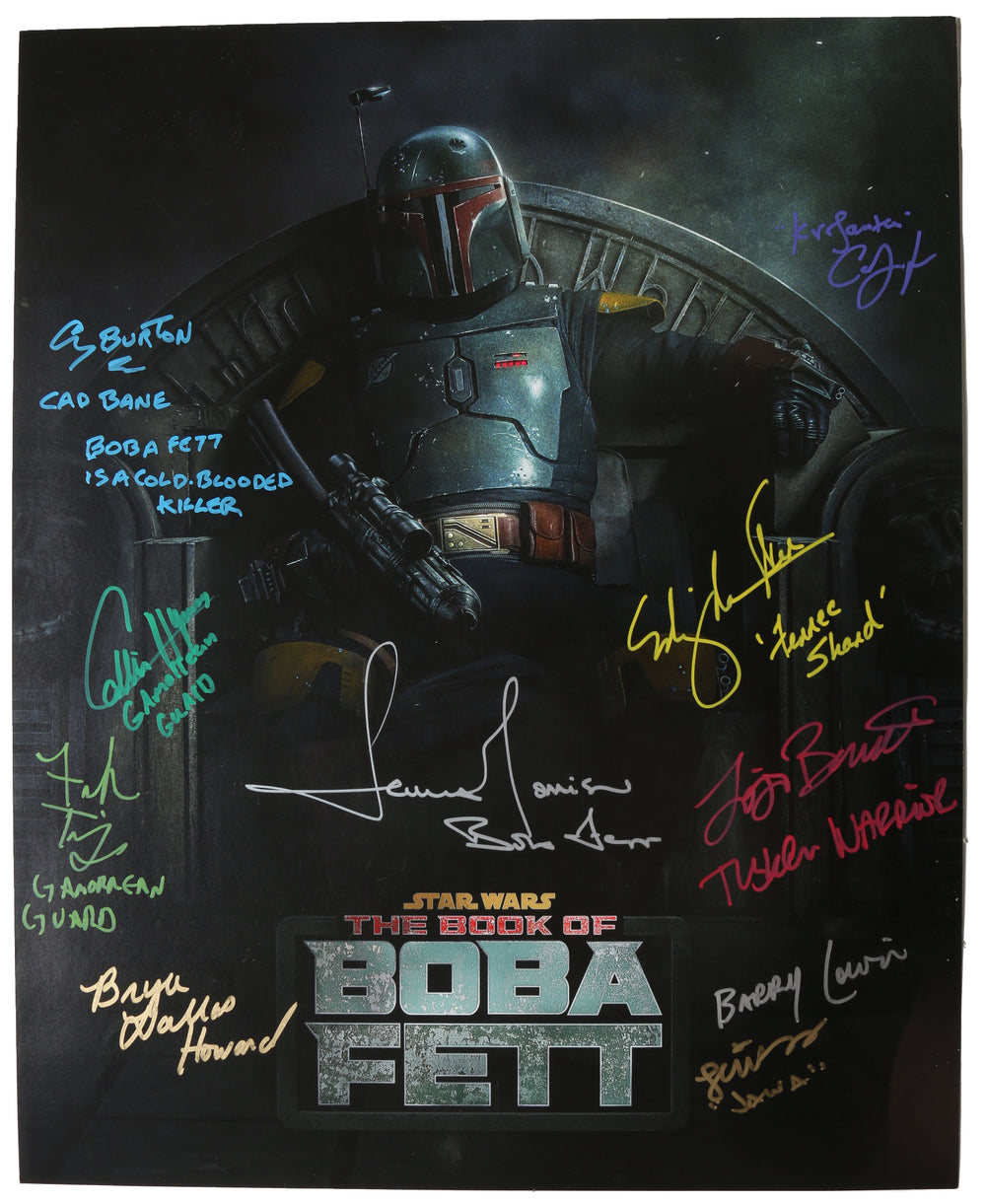 Star Wars: The Book of Boba Fett 16x20 Mini Poster Cast Signed by Temuera Morrison, Ming-Na Wen, Byrce Dallas Howard, Corey Burton, & More