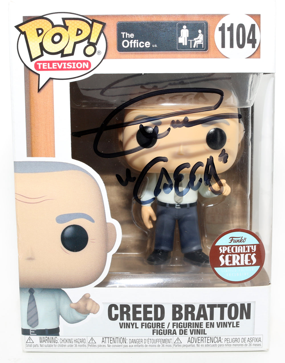 Creed Bratton as Creed in The Office Specialty Series (JSA) Signed Funko POP! #1104 with Character Name