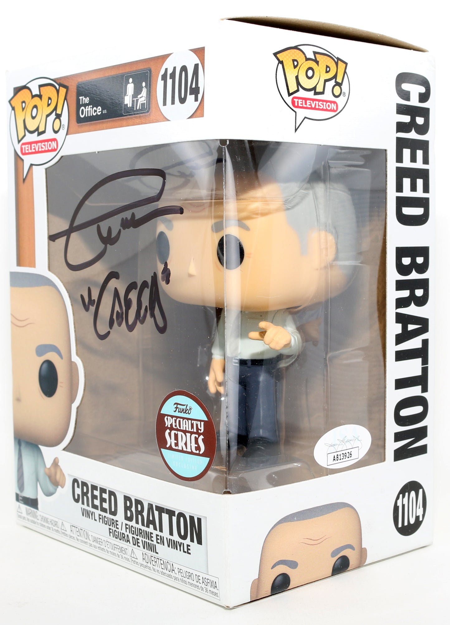 
                  
                    Creed Bratton as Creed in The Office Specialty Series (JSA) Signed Funko POP! #1104 with Character Name
                  
                