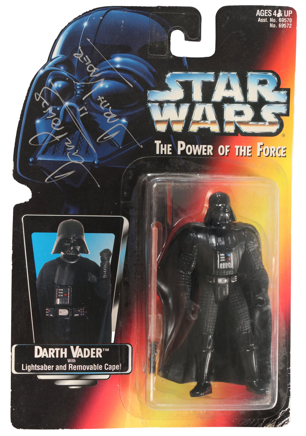 Dave Prowse as Darth Vader in Star Wars: The Empire Strikes Back POTF Power of the Force Kenner Hasbro 1995 Signed Action Figure with Character Name
