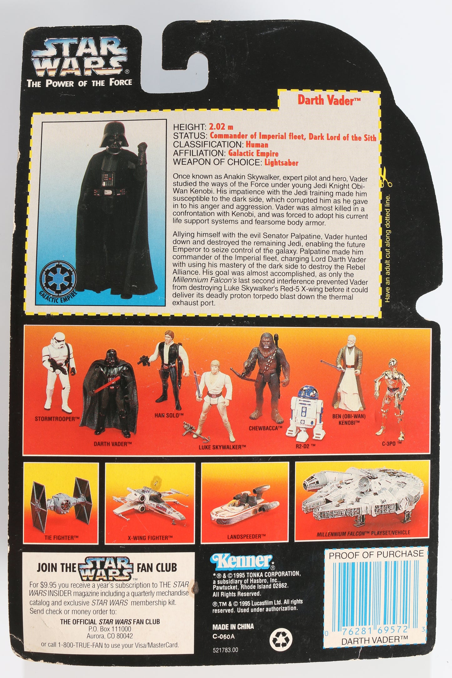 
                  
                    Dave Prowse as Darth Vader in Star Wars: The Empire Strikes Back POTF Power of the Force Kenner Hasbro 1995 Signed Action Figure with Character Name
                  
                