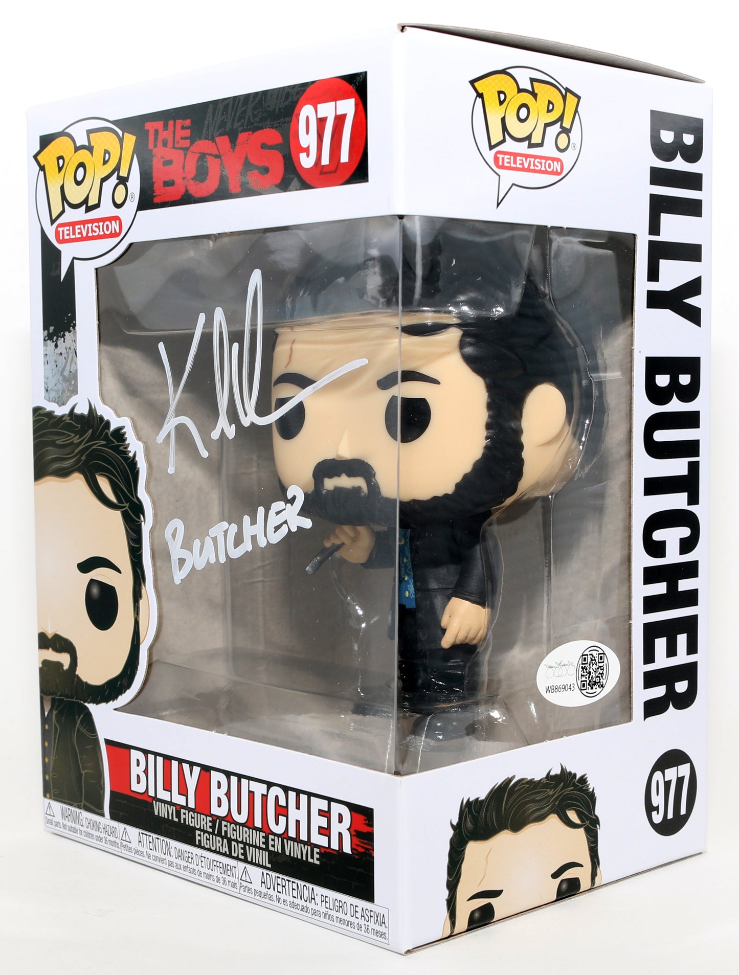 
                  
                    Karl Urban as Billy Butcher in The Boys (JSA) Signed Funko POP! #977 with Character Name
                  
                