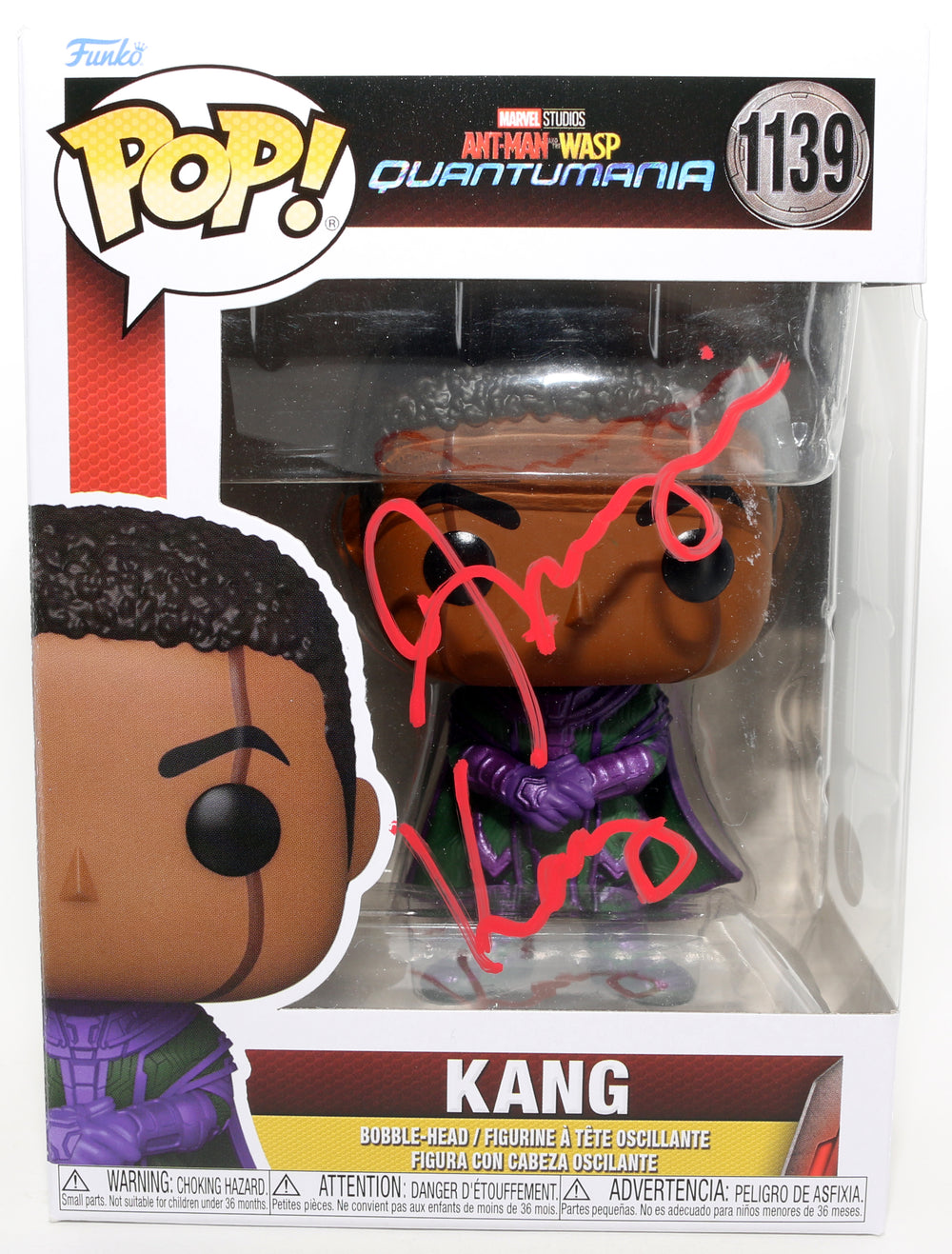 Jonathan Majors as Kang the Conquerer in Ant-Man & The Wasp (JSA) Signed Funko POP! #1139 with Character Name