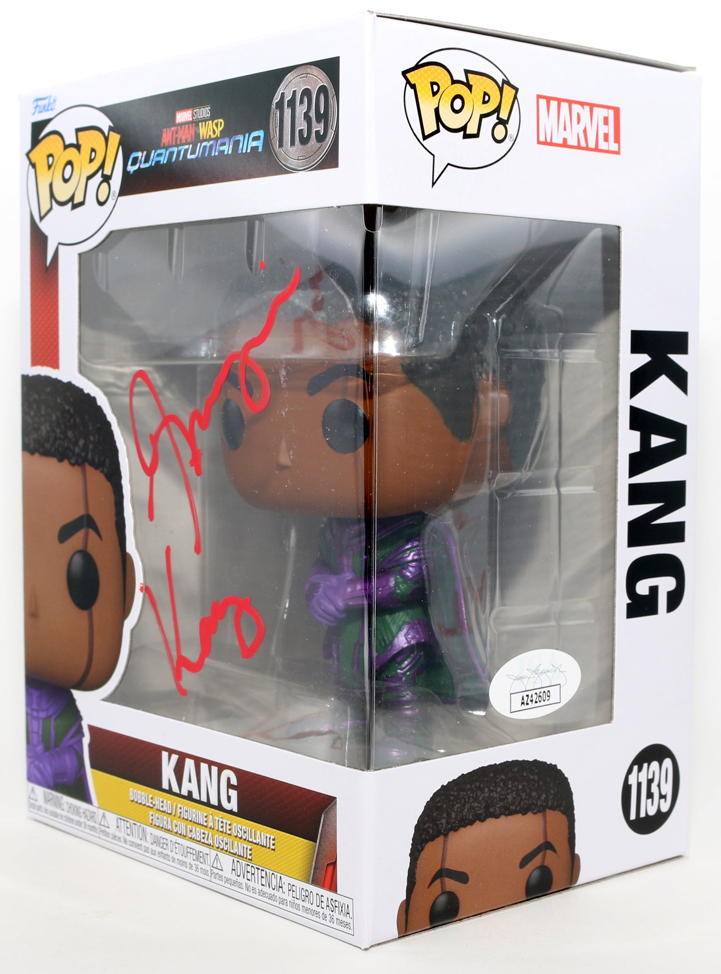 
                  
                    Jonathan Majors as Kang the Conquerer in Ant-Man & The Wasp (JSA) Signed Funko POP! #1139 with Character Name
                  
                