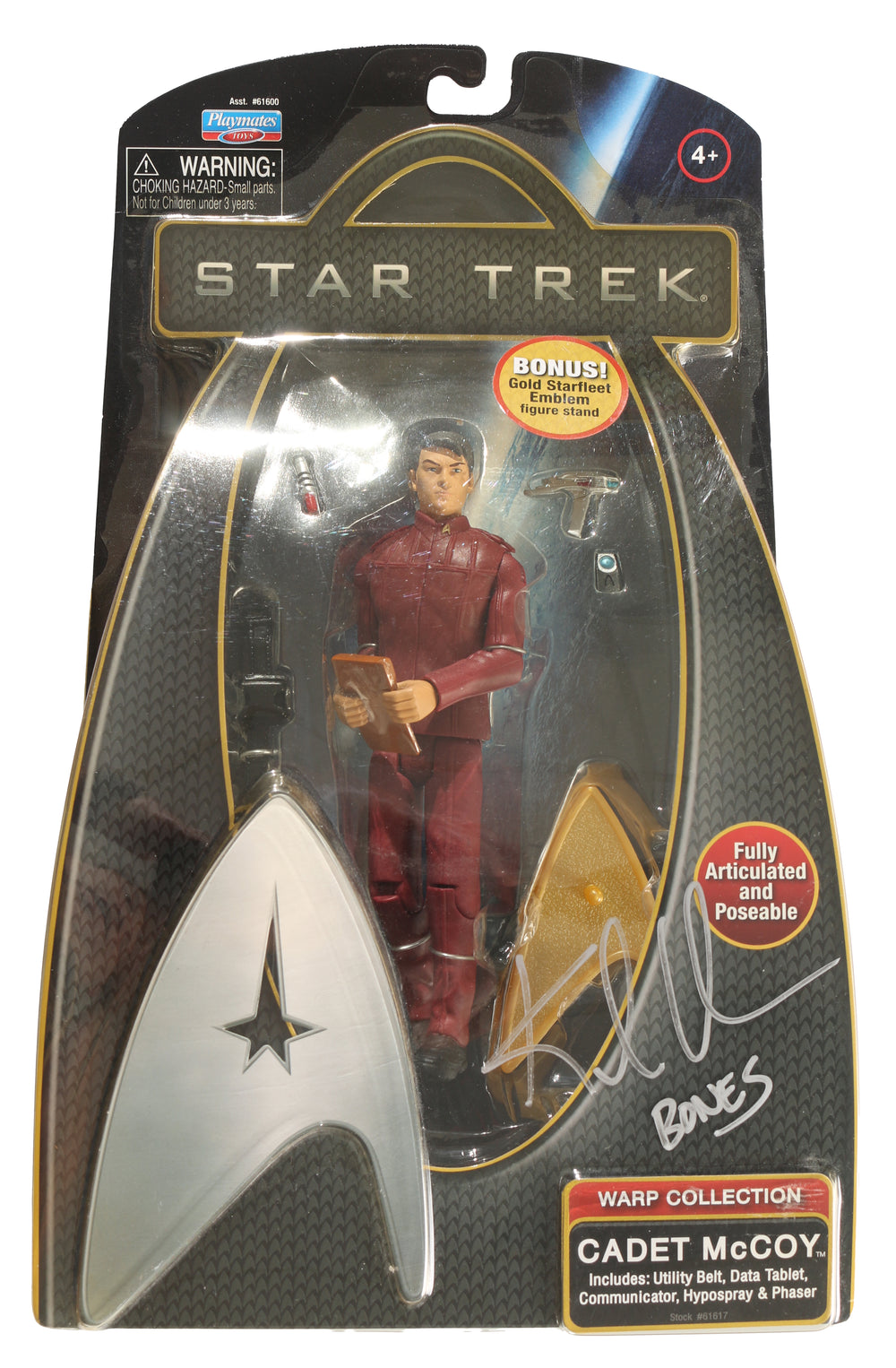 Karl Urban as Leonard Bones McCoy in Star Trek (JSA / SWAU) Signed Star Trek Warp Collection Action Figure with Character Name