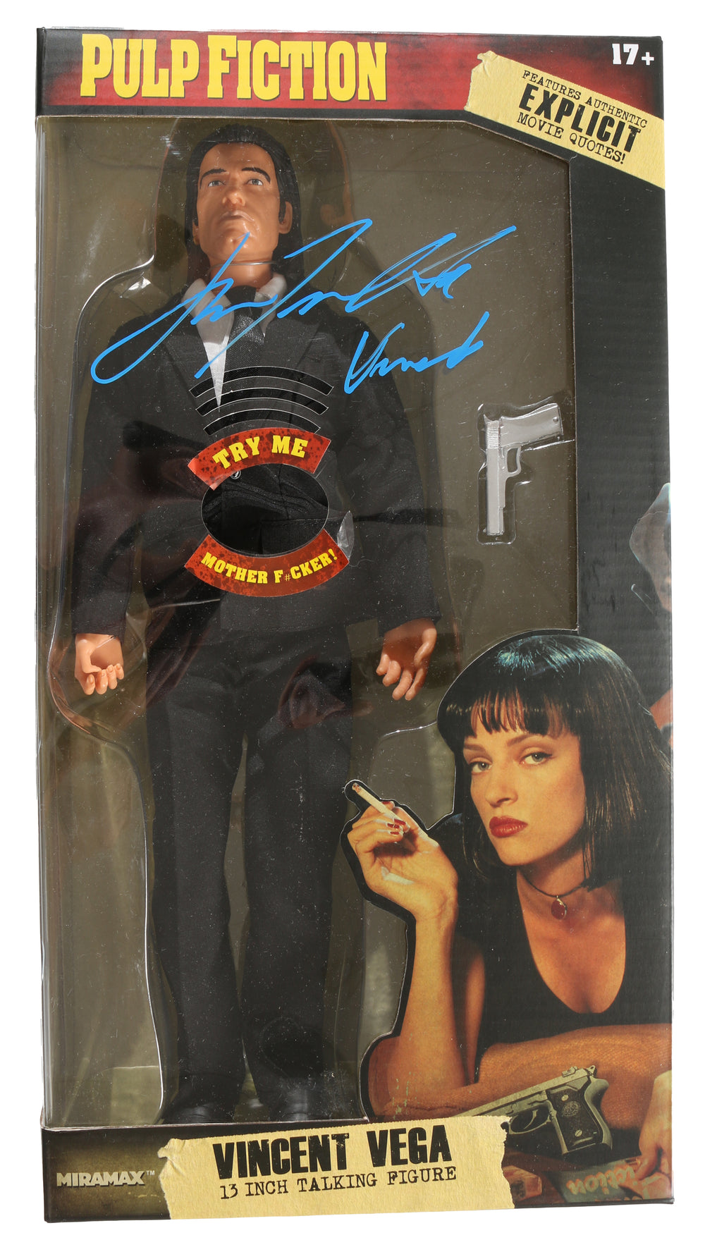 John Travolta as Vincent Vega in Pulp Fiction 13 Inch Talking Figure with Character Name
