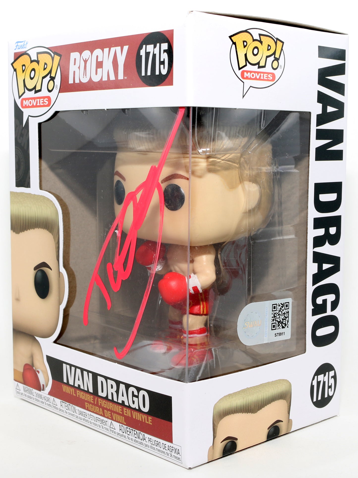 
                  
                    Dolph Lundgren as Ivan Drago in Rocky IV (SWAU) Signed Funko POP! #1715
                  
                