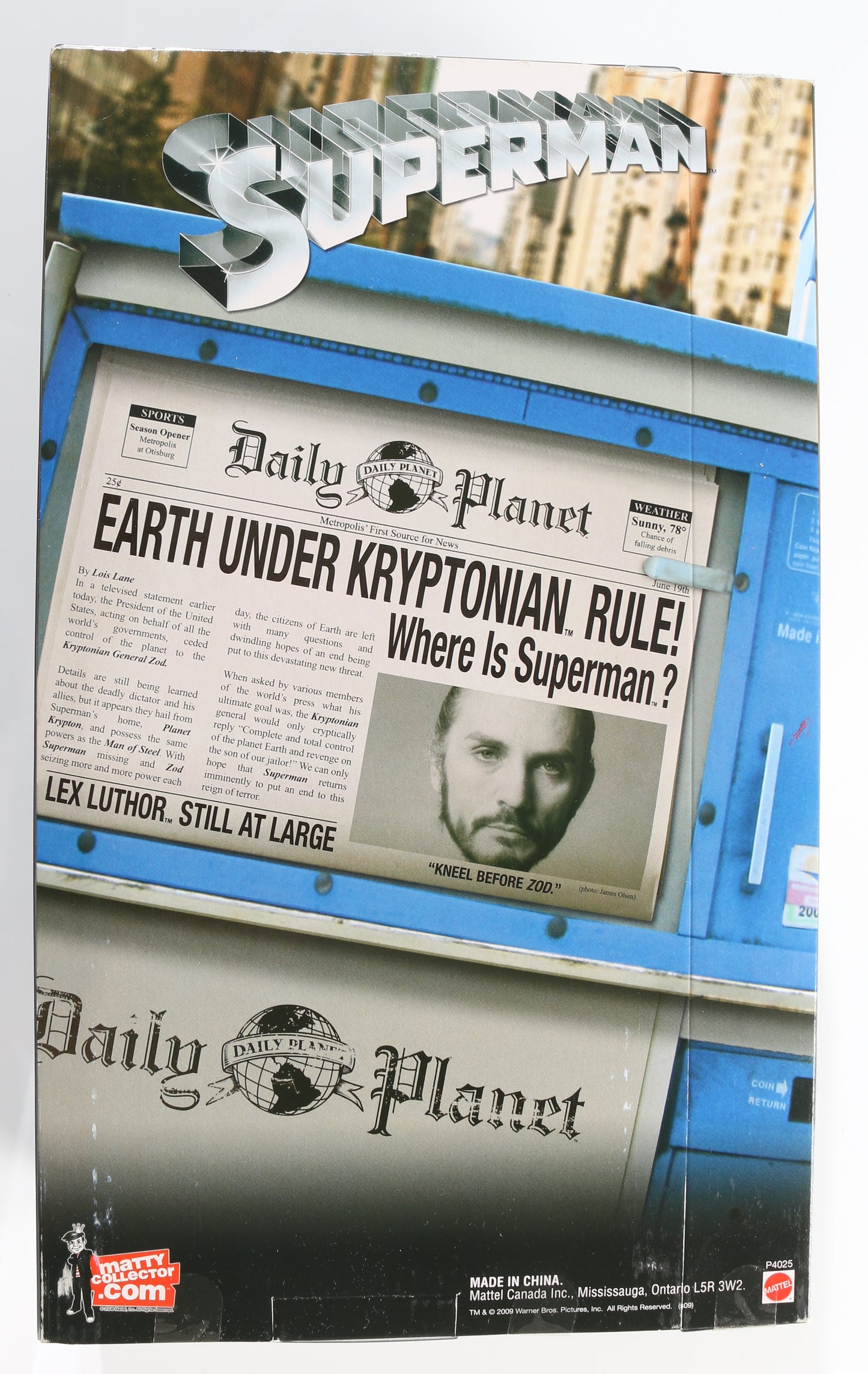 
                  
                    Terence Stamp as General Zod in Superman Signed 12 Inch Figure by Mattel with Character Name
                  
                