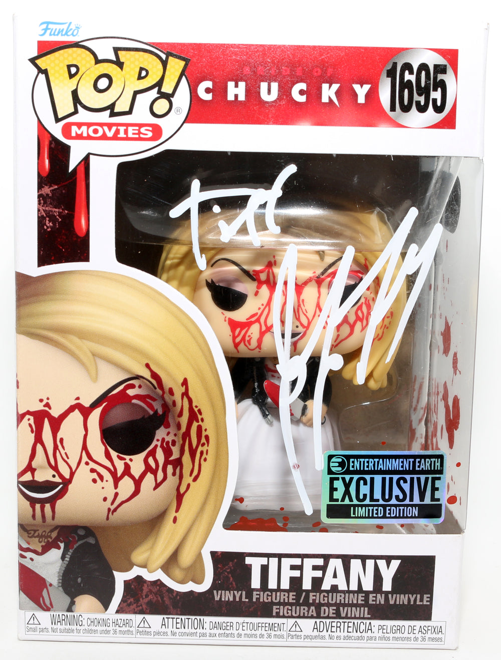 Jennifer Tilly as The Voice of Tiffany Valentine in The Bride of Chucky Entertainment Earth Exclusive Limited Edition (SWAU) Signed Funko POP! #1695 with Character Name