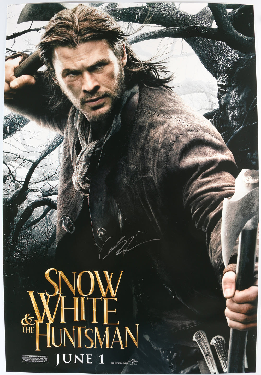Chris Hemsworth as Huntsman in Snow White & the Huntsman Signed 27x40 Poster
