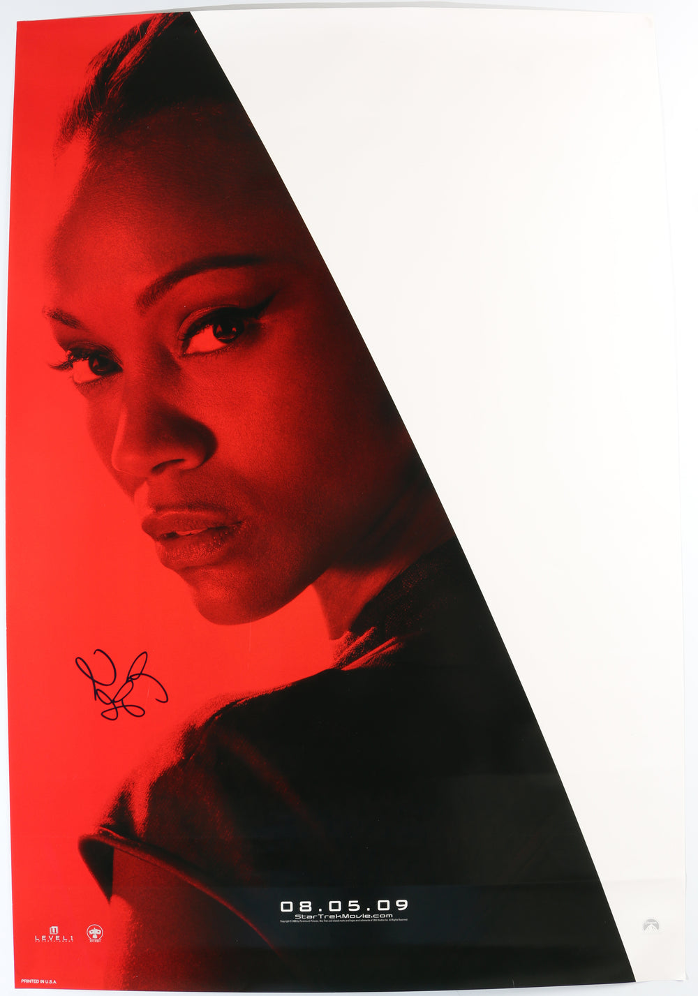 Zoe Saldaña as Nyota Uhura in Star Trek Signed 27x40 Poster
