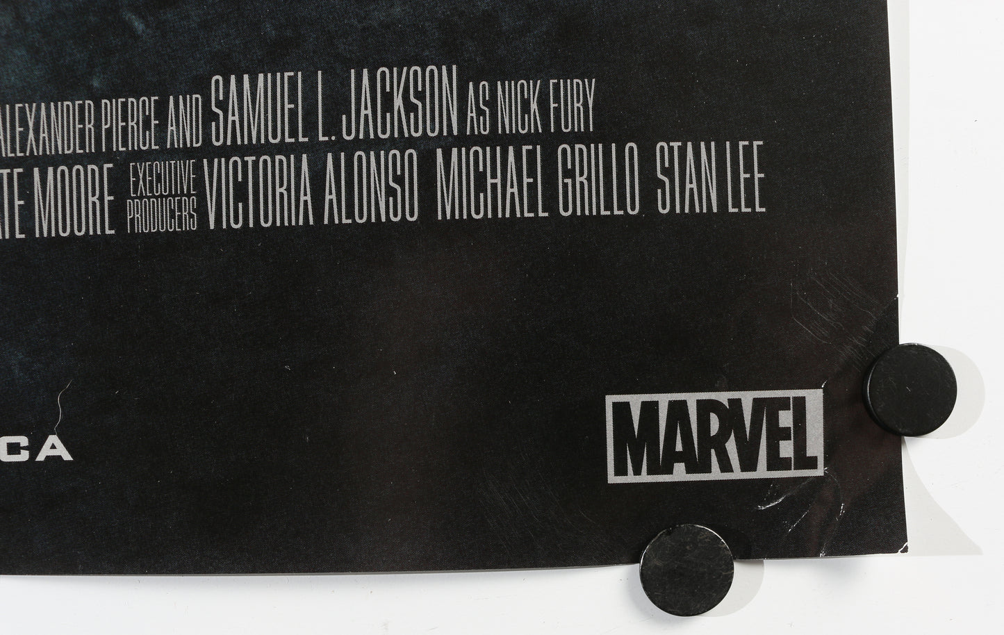 
                  
                    Chris Evans as Steve Rogers / Captain America & Sebastian Stan as Bucky Barnes / Winter Soldier in Captain America: The Winter Soldier Signed 26x40 Poster with Character Name
                  
                