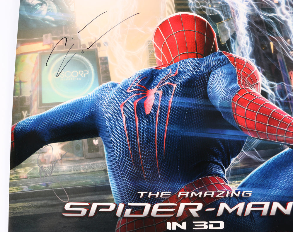 
                  
                    Andrew Garfield as Spider-Man, Jamie Foxx as Electro, & Emma Stone as Gwen Stacy in The Amazing Spider-Man 2 Signed 27x40 Double-Sided Poster
                  
                