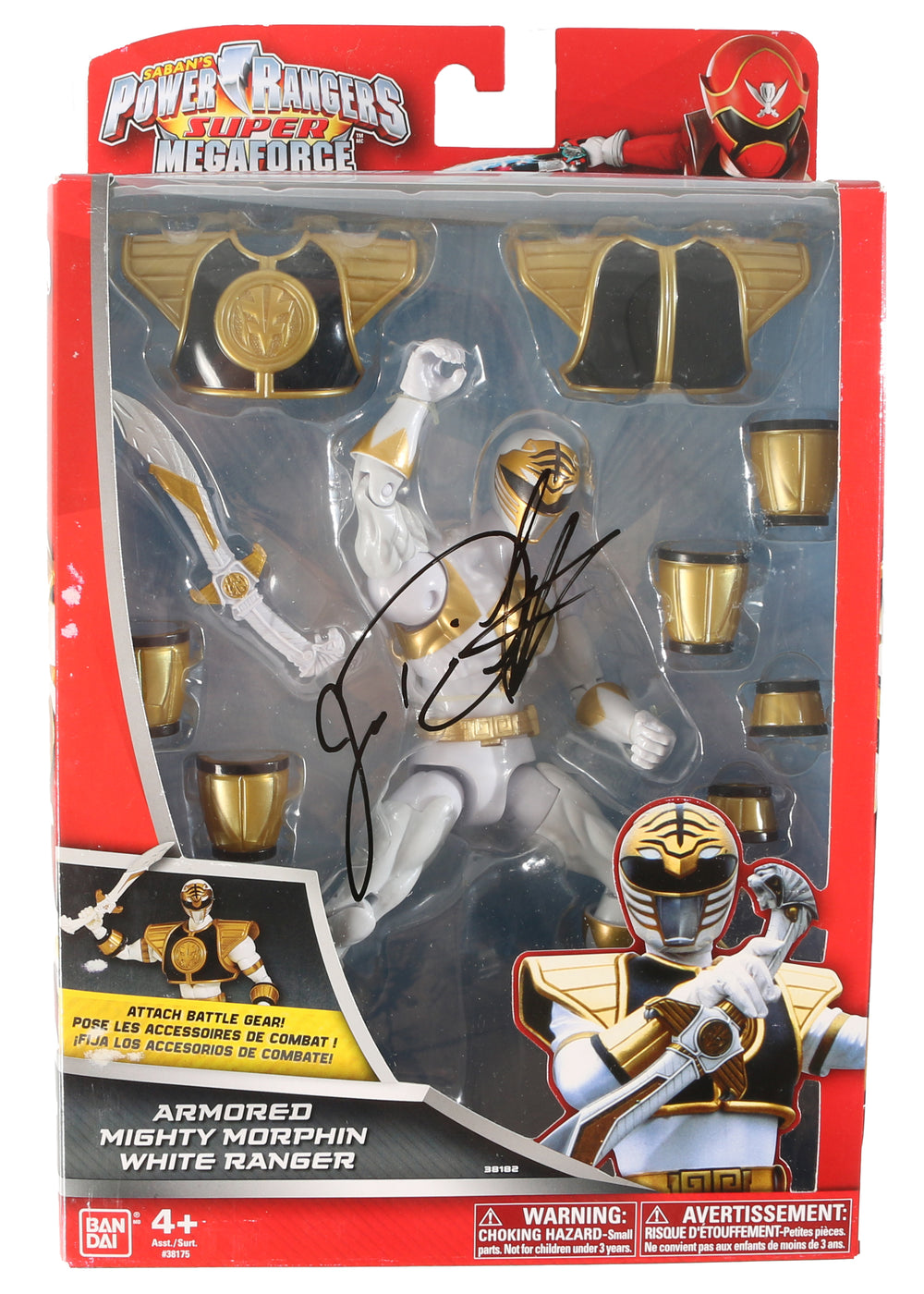 Jason David Frank as the White Ranger in Saban's Power Rangers Super Megaforce Signed Bandai Action Figure