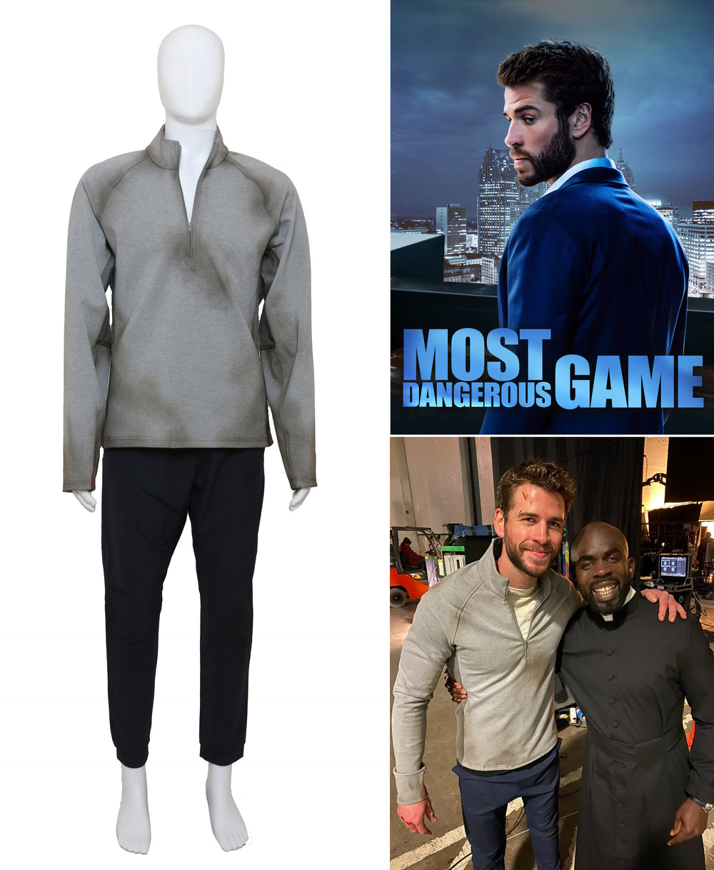 Liam Hemsworth in The Most Dangerous Game Costume & Pill Bottle LOT - 2020