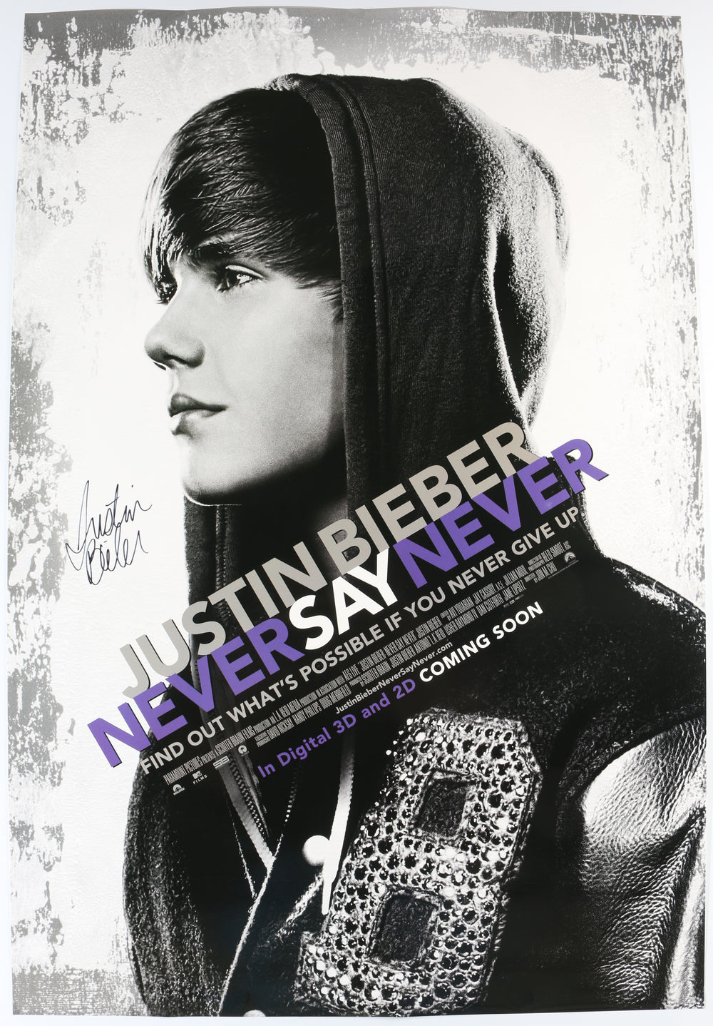 Never Say Never 27x40 Poster Signed by Justin Bieber