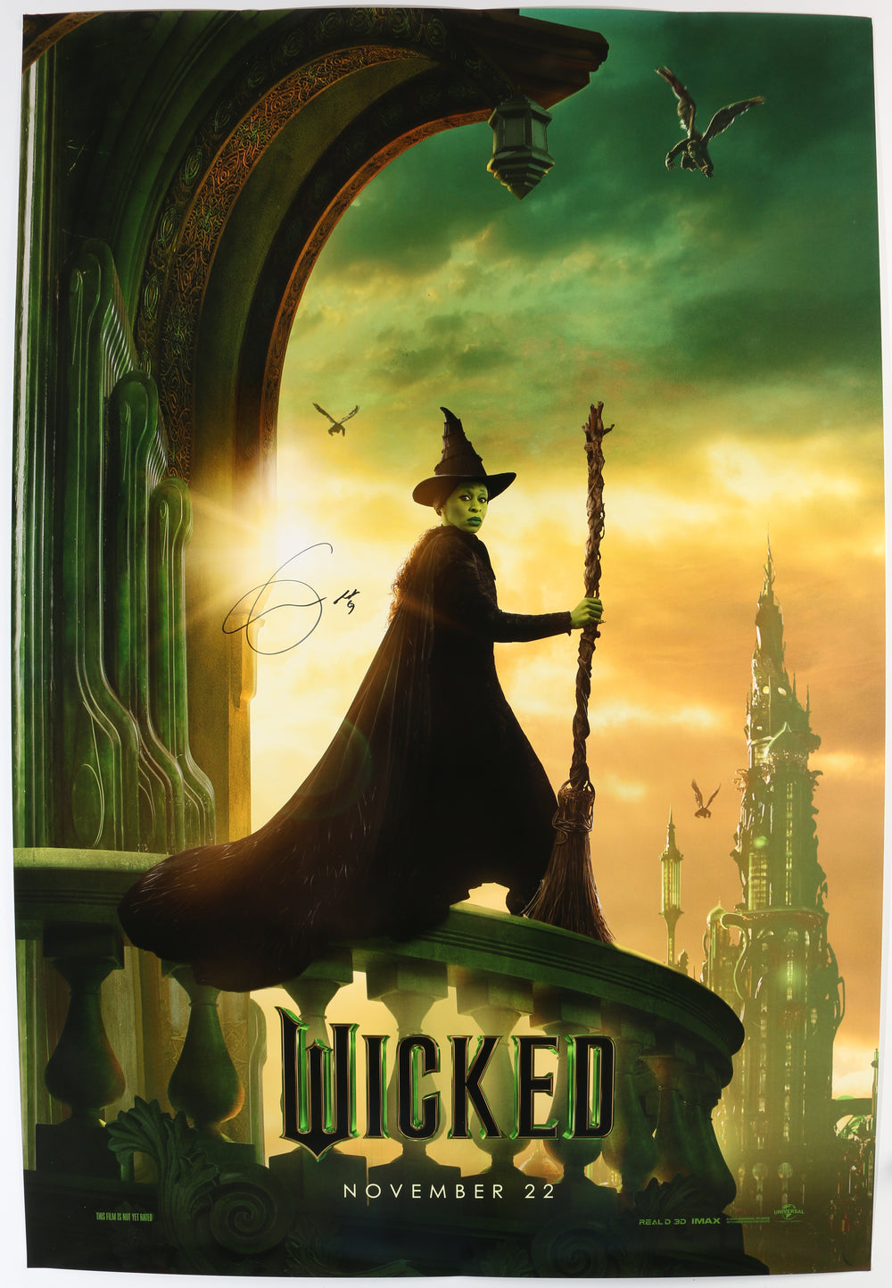 Cynthia Erivo as Elphaba in Wicked Signed 27x40 Poster