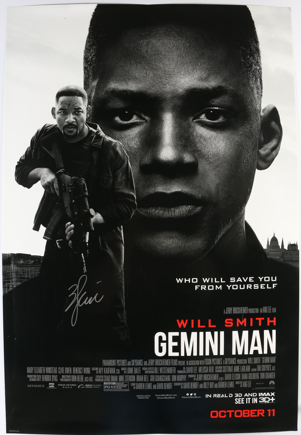 Will Smith as Henry Brogan in Gemini Man Signed 27x40 Poster