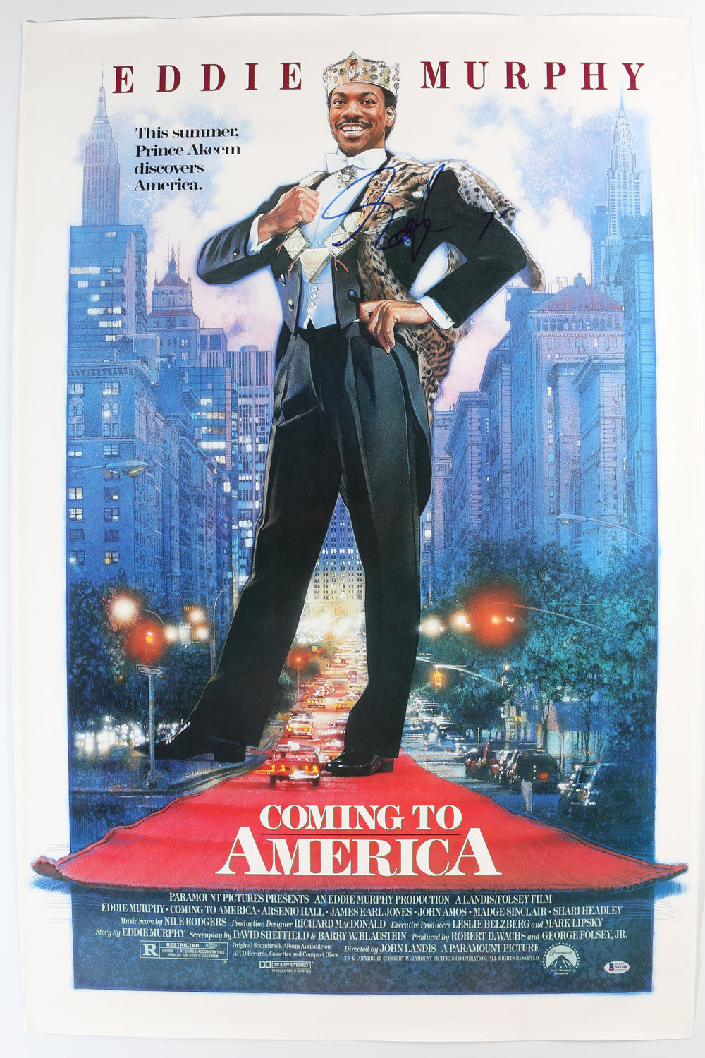 Eddie Murphy as Randy Watson in Coming to America (Beckett) Signed 27x40 Poster
