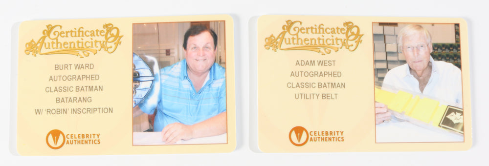 
                  
                    Batman & Robin 1966 Prop Replica 1:1 Scale Batman Utility Belt & Batarang (Celebrity Authentics) Signed by Adam West & Burt Ward
                  
                