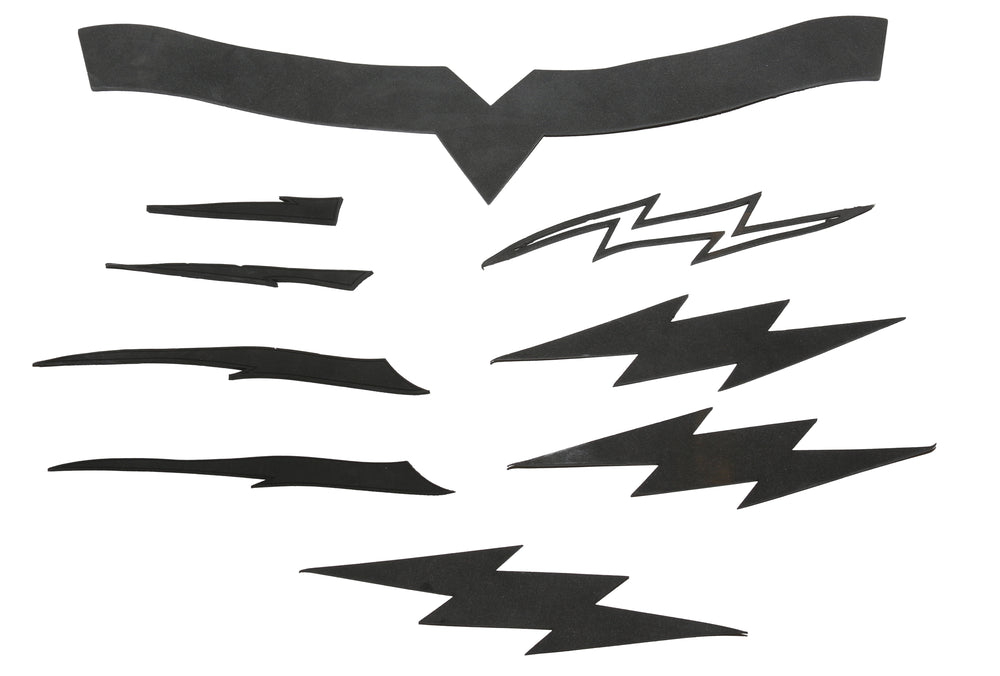 
                  
                    The Flash TV Show Grant Gustin Production Made Prototypes, Tests, and Patterns in Varying Styles of the Iconic Flash Lightning Bolt Glyphs - 2014
                  
                