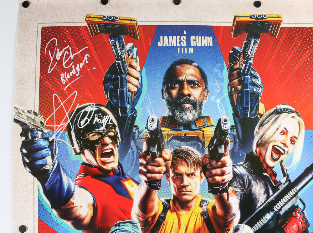 
                  
                    Idris Elba as Bloodsport, John Cena as Peacemaker, & Daniela Melchior as Ratcatcher 2 in The Suicide Squad (SWAU) Signed 27x40 Poster with Character Names
                  
                