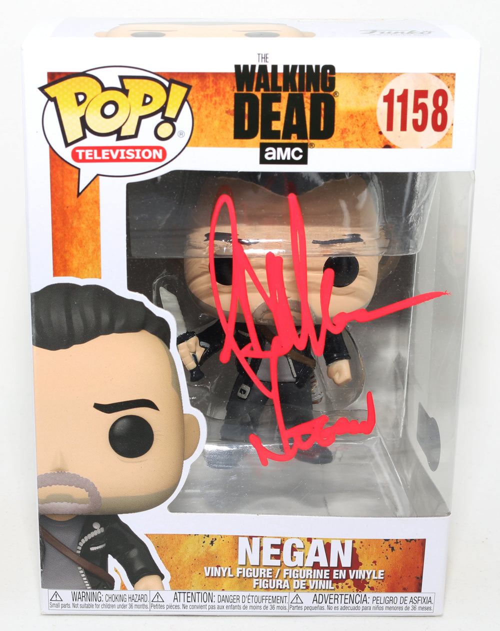 Jeffrey Dean Morgan as Negan in The Walking Dead (Beckett) Signed Funko POP! #1158 with Character Name