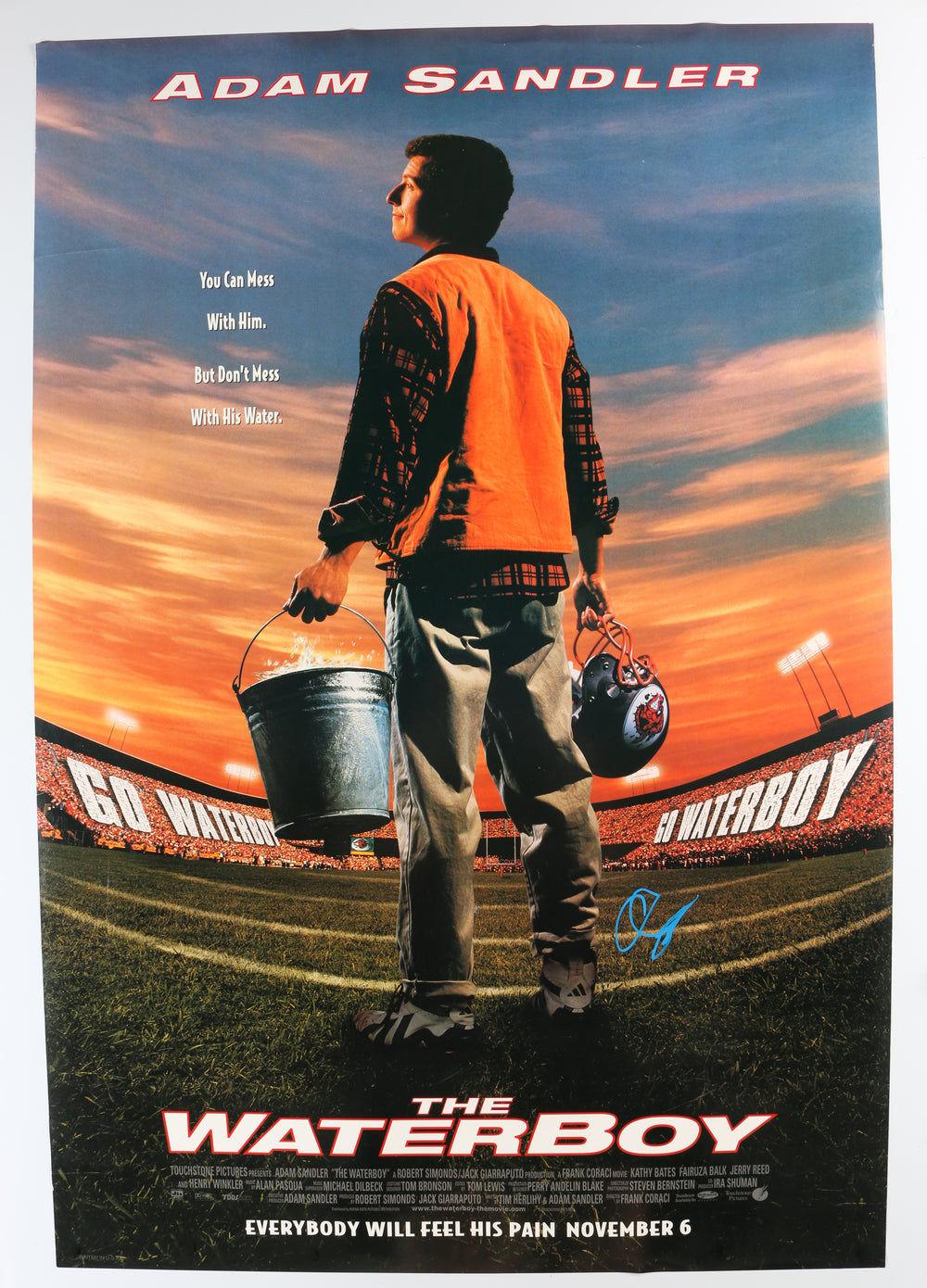 Adam Sandler as Bobby Boucher in The Waterboy Signed 27x40 Poster