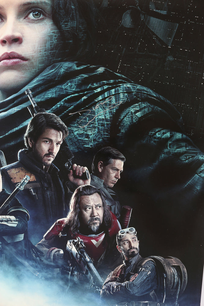 
                  
                    Diego Luna as Cassian Andor & Felicity Jones as Jyn Erso in Rogue One: A Star Wars Story (SWAU) Signed 27x40 Poster
                  
                