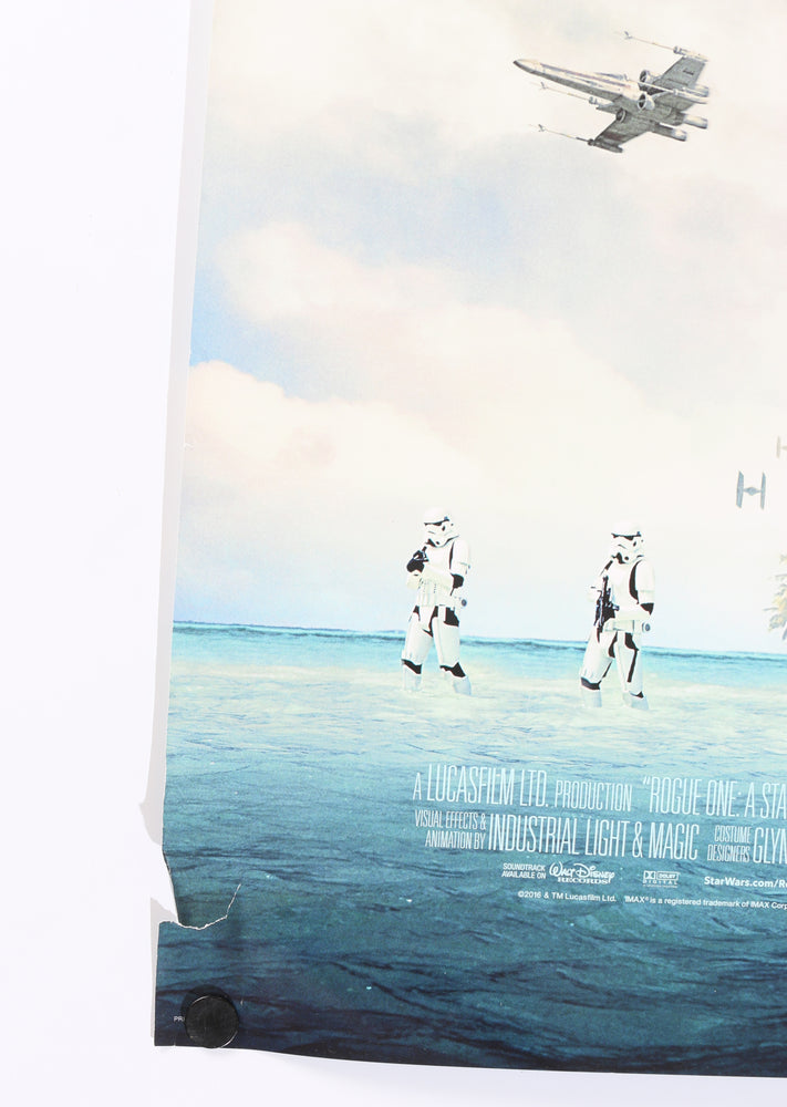 
                  
                    Diego Luna as Cassian Andor & Felicity Jones as Jyn Erso in Rogue One: A Star Wars Story (SWAU) Signed 27x40 Poster
                  
                