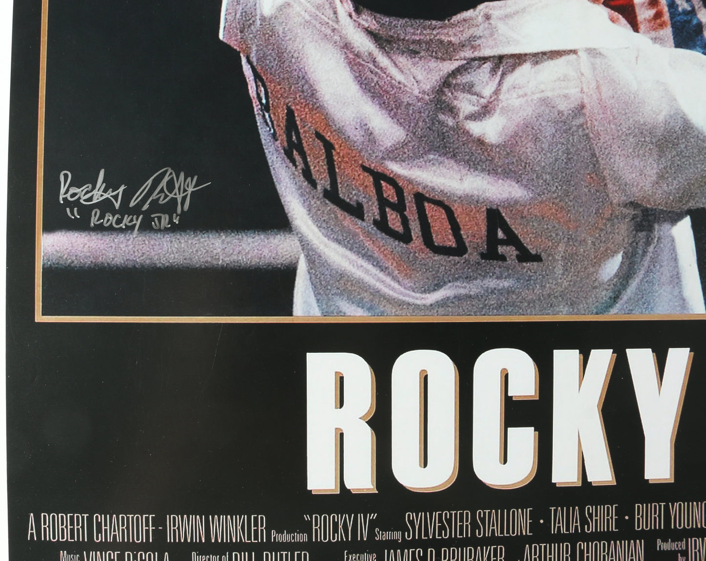 
                  
                    Rocky IV (JSA) 27x40 Poster Cast Signed by Sylvester Stallone, Talia Shire, Carl Weathers, Burt Young, Dolph Lundgren, & Rocky Krakoff with Character Names
                  
                