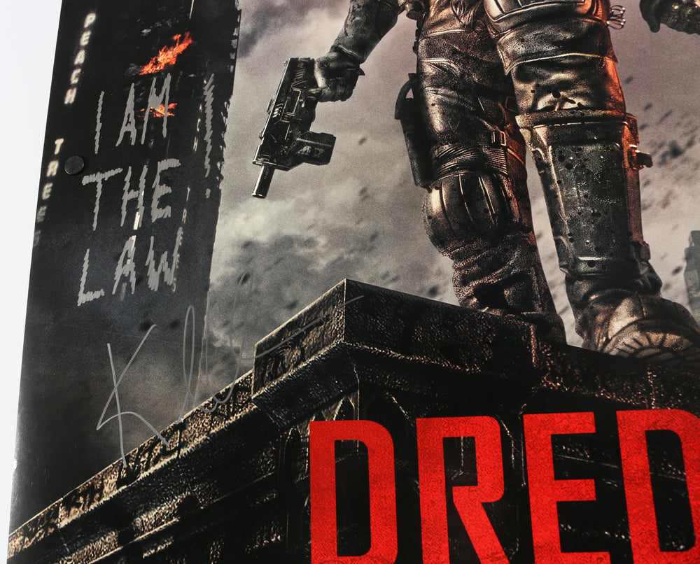 
                  
                    Karl Urban as Judge Dredd in Dredd Signed 27x40 Poster with Quote
                  
                