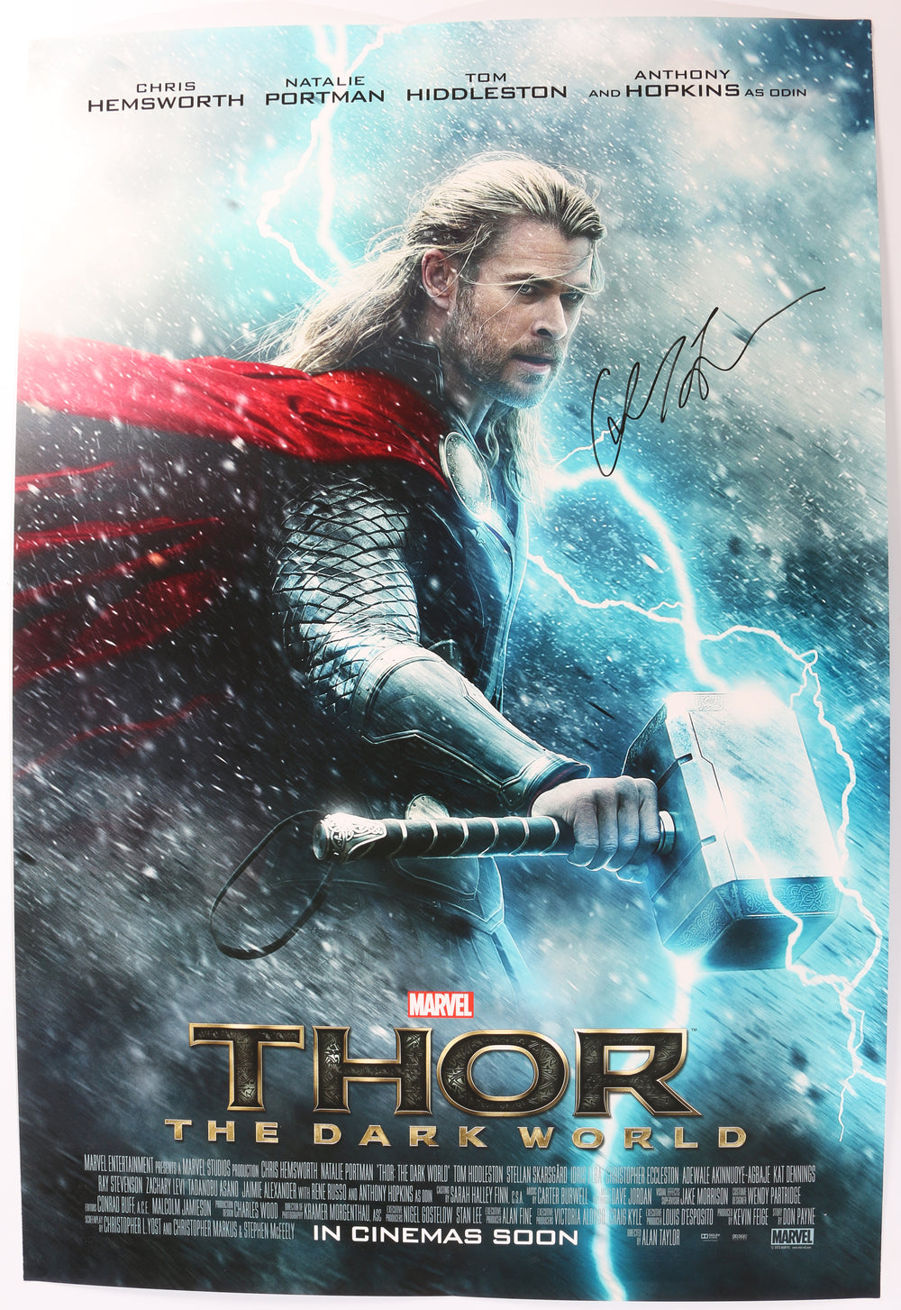 Chris Hemsworth as Thor in Thor: The Dark World (SWAU) Signed 27x40 Poster