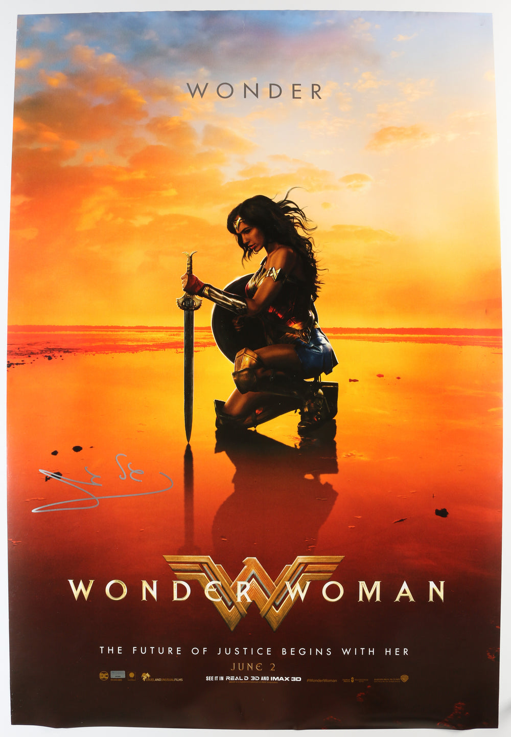 Gal Gadot as Wonder Woman in Wonder Woman (Celebrity Authentics) Signed 27x40 Poster