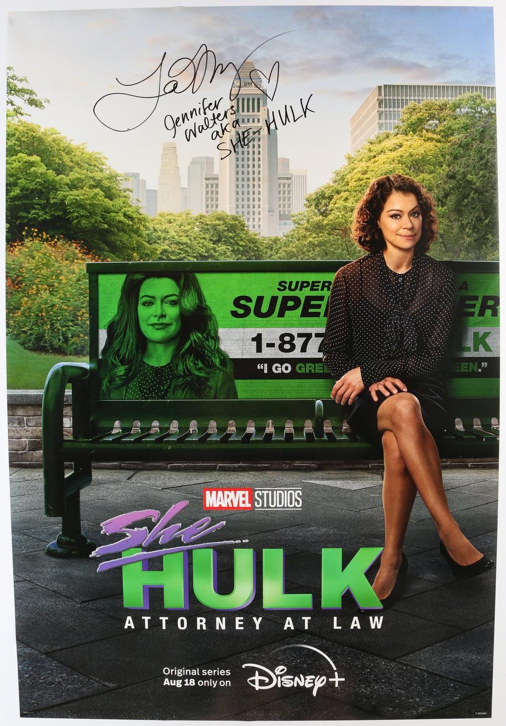 Tatiana Maslany as She-Hulk in She-Hulk: Attorney at Law Signed 27x40 Double-Sided Poster with Character Name
