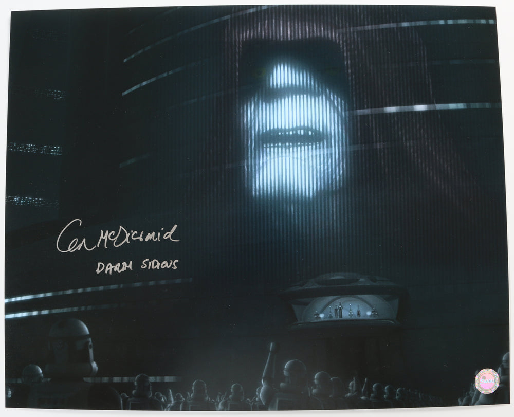 Ian McDiarmid as Darth Sidious in Star Wars: The Clone Wars (SWAU) Signed 16x20 Photo with Character Name