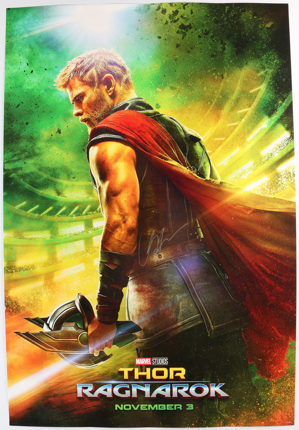 Chris Hemsworth as Thor in Thor: Ragnarok Signed 27x40 Double-Sided Poster