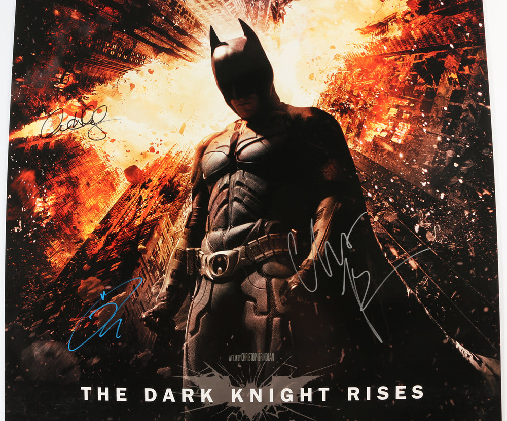 
                  
                    Christian Bale as Batman, Anne Hathaway as Catwoman, & Tom Hardy as Bane in The Dark Knight Rises Signed 27x40 Double-Sided Poster
                  
                