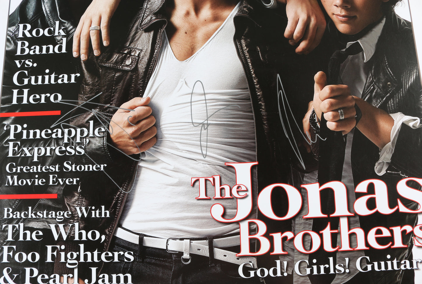 
                  
                    Jonas Brothers (Beckett) 22x34 Poster Signed by Joe Jonas, Nick Jonas, & Kevin Jonas
                  
                