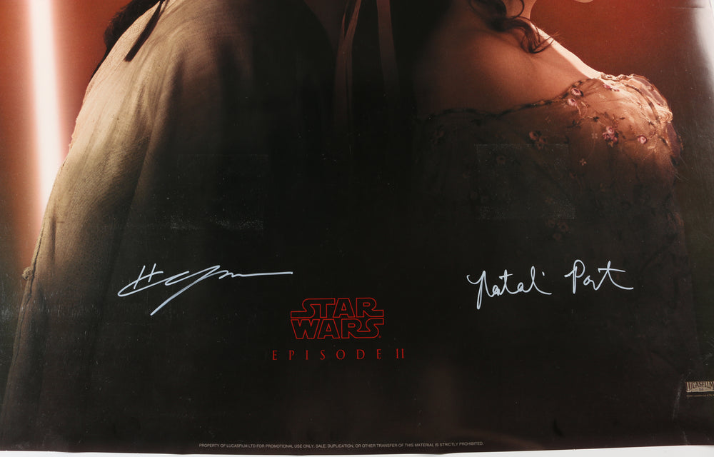 
                  
                    Hayden Christensen as Anakin Skywalker & Natalie Portman as Padme Amidala in Star Wars Episode II: Attack of the Clones (SWAU) Signed 27x40 Poster
                  
                