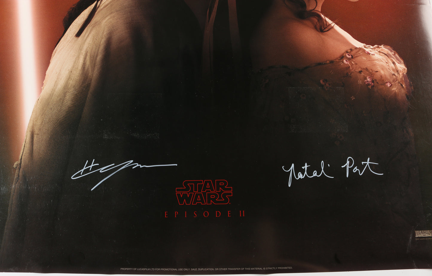 
                  
                    Hayden Christensen as Anakin Skywalker & Natalie Portman as Padme Amidala in Star Wars Episode II: Attack of the Clones (SWAU) Signed 27x40 Poster
                  
                